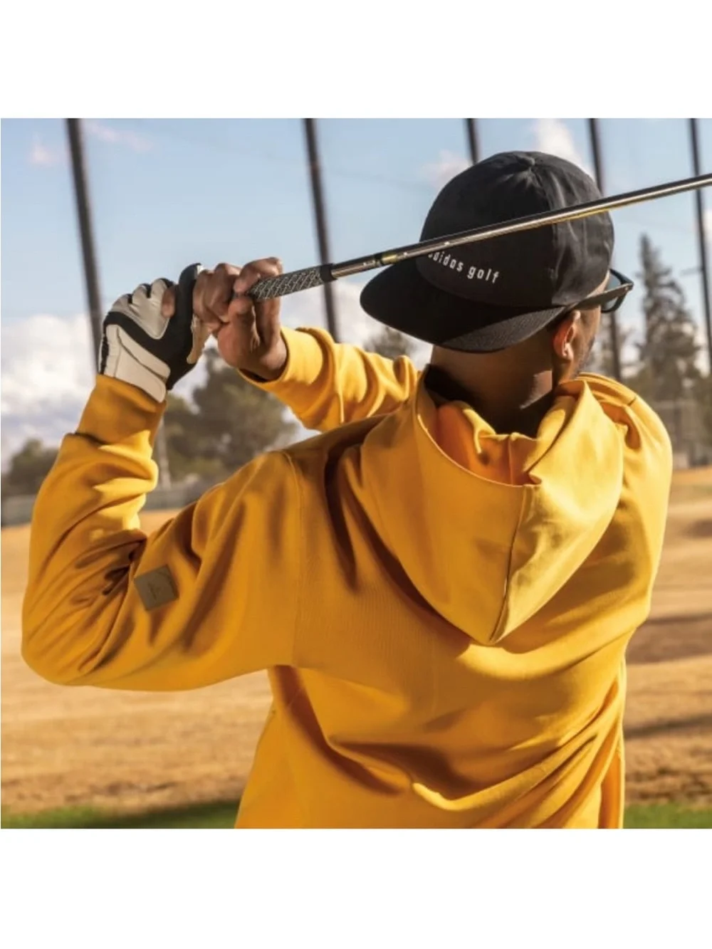 Adidas Anti 3-Putt Hoodie Adicross Golf Mustard Yellow HZ3235 Mens Size Large